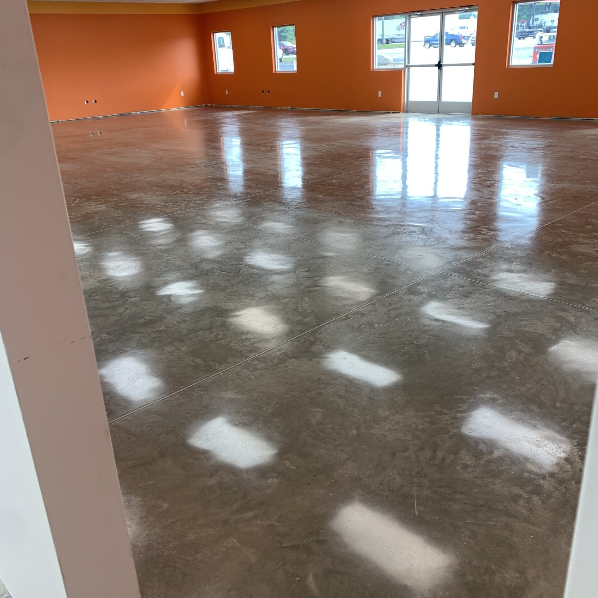 polishcretefloors floor window shadow